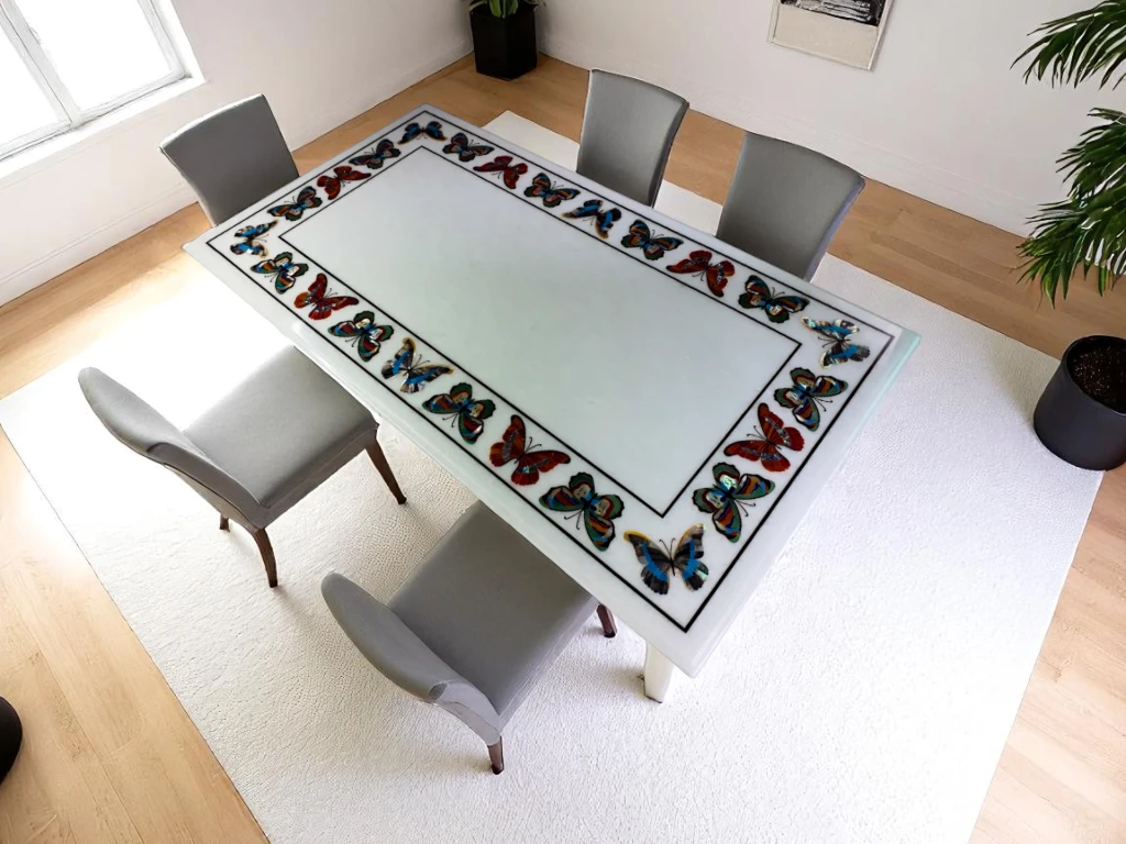 Unique Marble Dining Room Table – Butterfly Design